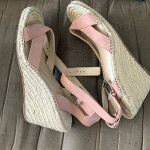 Vince Camuto Blush Raffia Espadrilles Wedges